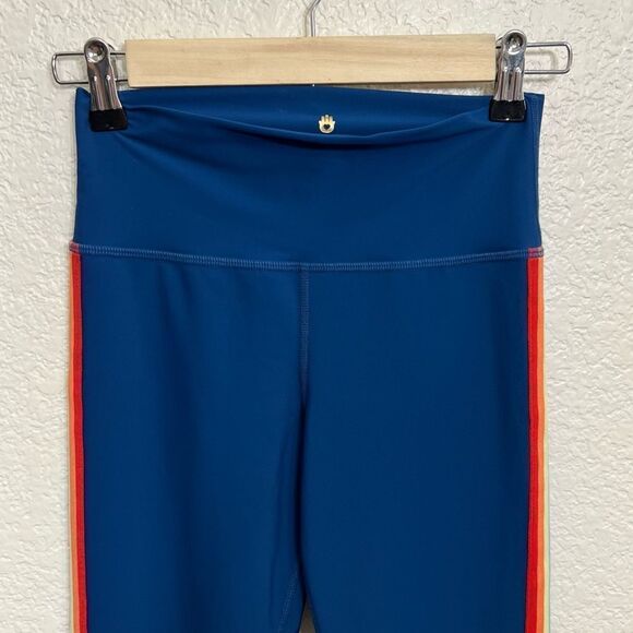 Spiritual Gangster 7/8 Rainbow Stripe Active Legging Blue Yoga Size S - Picture 5 of 13